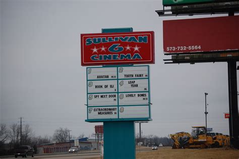 Sullivan 6 movie theater - Sullivan 6 Cinema. Read Reviews | Rate Theater. 3001 N. Service Road West, Sullivan, MO 63080. 573-860-4800 | View Map. Theaters Nearby. Champions. Today, Apr 24. There are no showtimes from the theater yet for the selected date. Check back later for a …